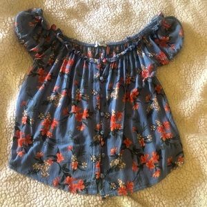 American Eagle Flouncy Floral Top